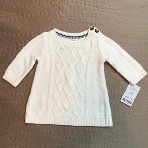 NWT Carter’s cable knit ivory sweater 3 months